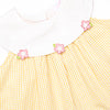 Flower Fields Applique Dress, Yellow