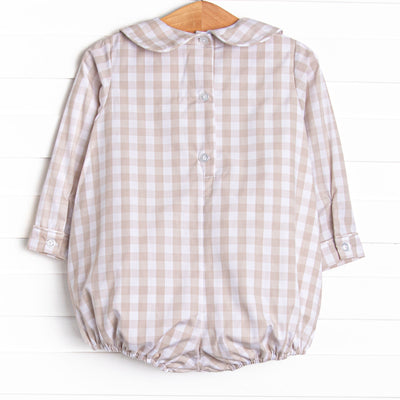 Rodeo Rider Smocked Long Sleeve Bubble, Tan