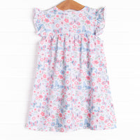 Butterfly Gardens Dress, Blue