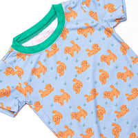 Snuggle Pup Bamboo Pajama Short Sleeve Set, Blue