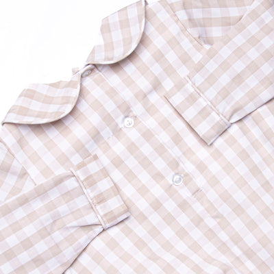 Rodeo Rider Smocked Long Sleeve Bubble, Tan