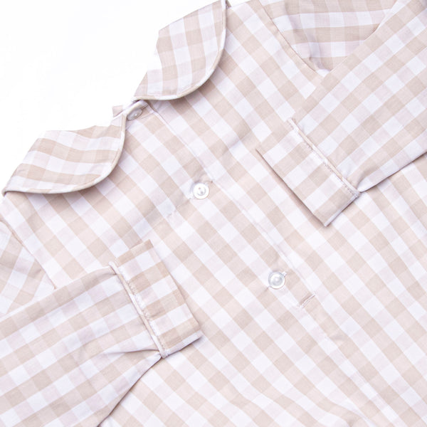 Rodeo Rider Smocked Long Sleeve Bubble, Tan