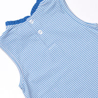 Grace Pocket Dress, Medium Blue Stripe