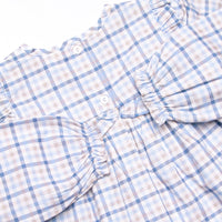 Poised Plaid Pup Embroidered Legging Set, Blue