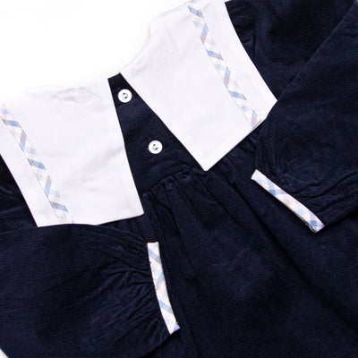 Poised Plaid Bows Applique Pant Set, Blue