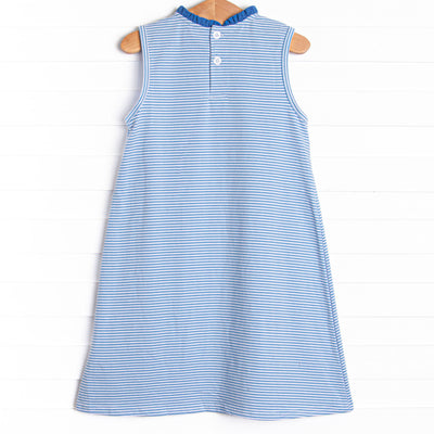 Grace Pocket Dress, Medium Blue Stripe