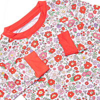 Red Blossom Beauty Bamboo Pajama Set, Red