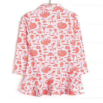 Tailgates and Touchdowns Tennis Dress, Red