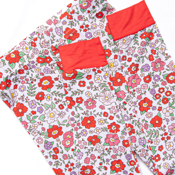 Red Blossom Beauty Bamboo Pajama Set, Red