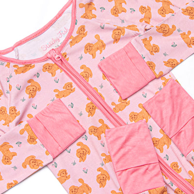 Snuggle Pup Bamboo Zippy Pajama, Pink