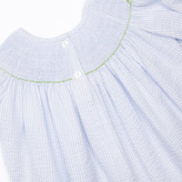 Walk and Wag Smocked Girl Bubble, Blue