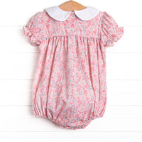 Pink Day Petals Smocked Bubble, Pink