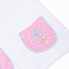 Pockets of Petals Embroidered Ruffle Short Set, Pink
