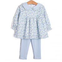 Blue Berry Blooms Legging Set, Blue