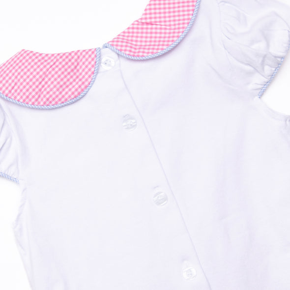 Pockets of Petals Embroidered Ruffle Short Set, Pink