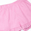 Pockets of Petals Embroidered Ruffle Short Set, Pink