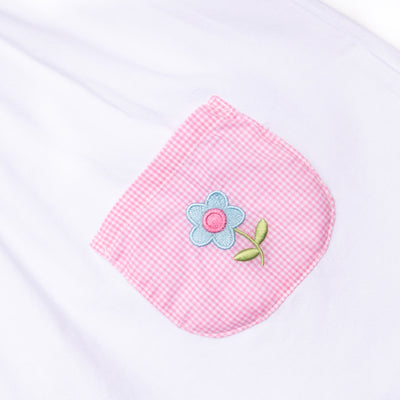 Pockets of Petals Embroidered Dress, Pink