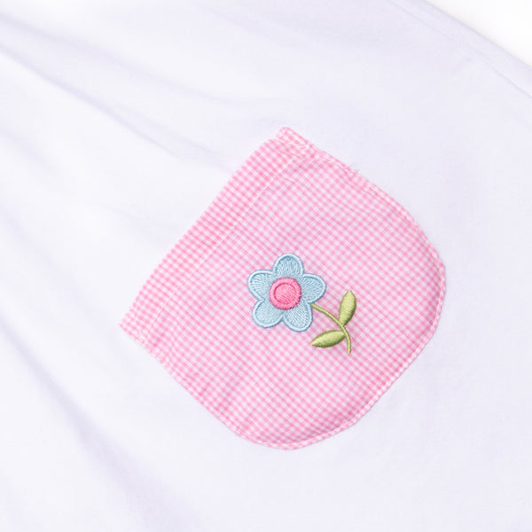 Pockets of Petals Embroidered Dress, Pink