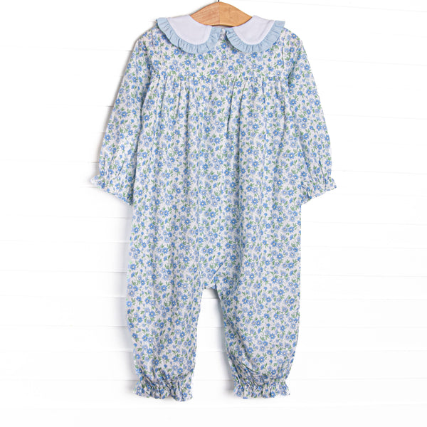 Blue Berry Blooms Romper, Blue