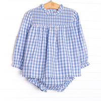 Rhythm and Blues Diaper Set, Blue Check
