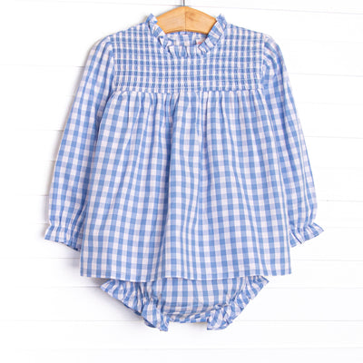 Rhythm and Blues Diaper Set, Blue Check