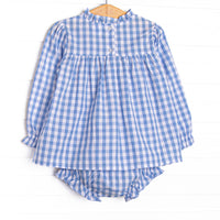 Rhythm and Blues Diaper Set, Blue Check