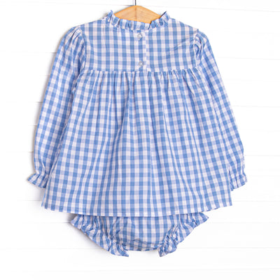 Rhythm and Blues Diaper Set, Blue Check