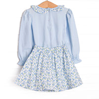 Blue Berry Blooms Skirt Set, Blue