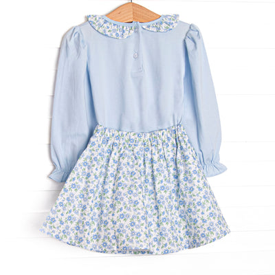 Blue Berry Blooms Skirt Set, Blue