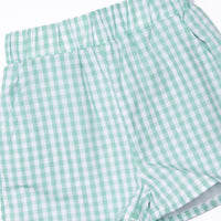 Alex Short Set, Mint Gingham