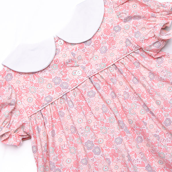 Pink Day Petals Smocked Legging Set, Pink