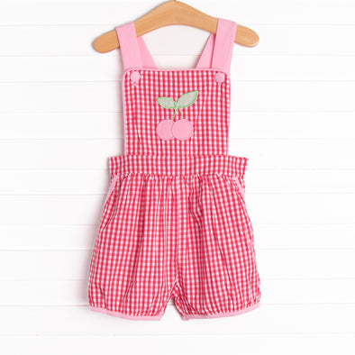 Cherry Sweet Applique Romper, Red