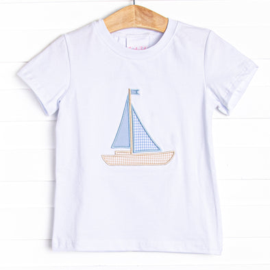 Sails and Sunshine Applique Top, White