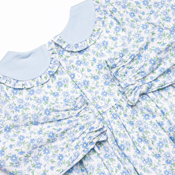 Blue Berry Blooms Diaper Set, Blue