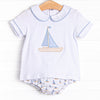 Sails and Sunshine Applique Diaper Set, Blue