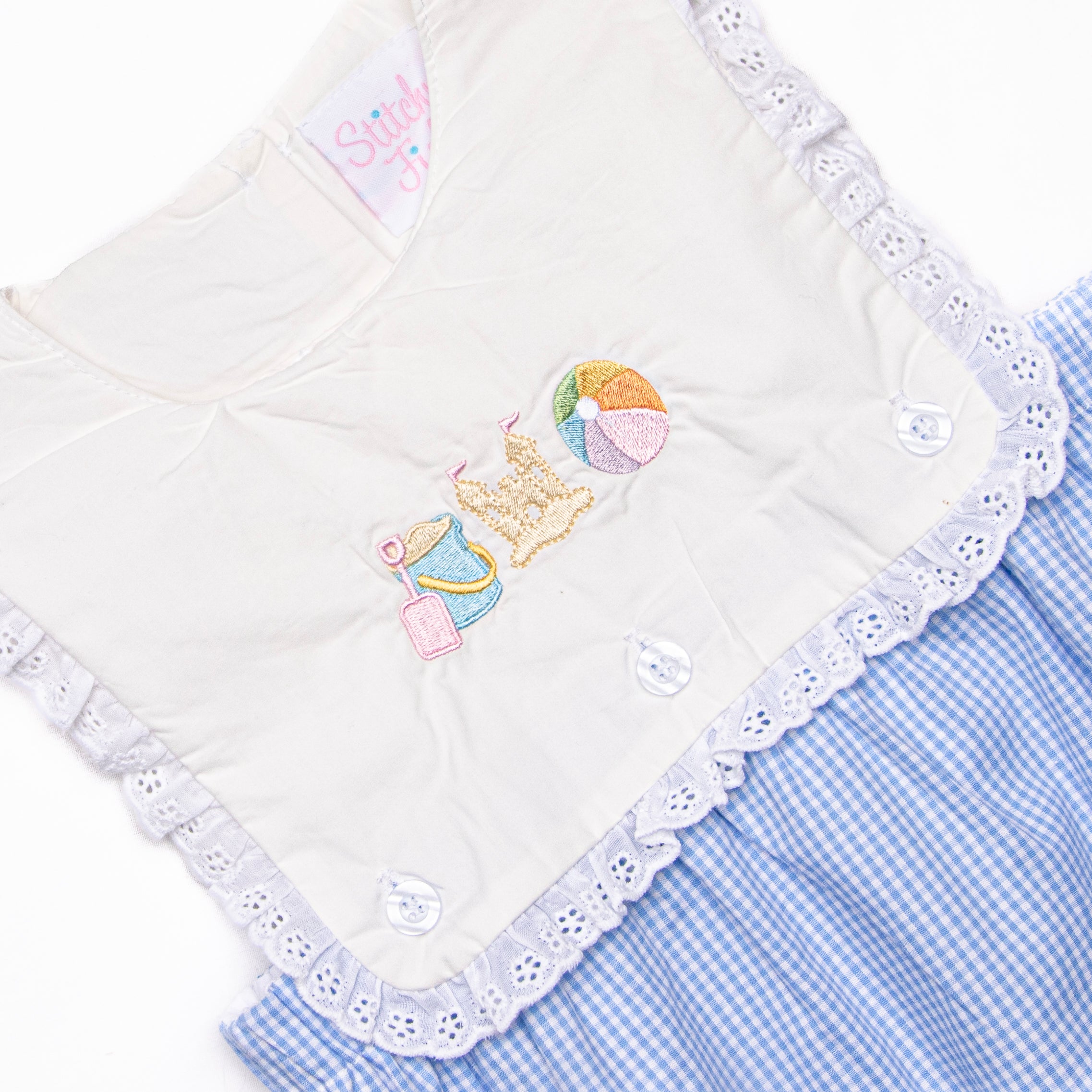 Day at the Beach Embroidered Dress, Blue – Stitchy Fish