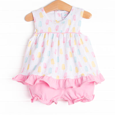 Popsicle Polka Dots Bloomer Set, Pink