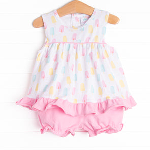 Popsicle Polka Dots Bloomer Set, Pink