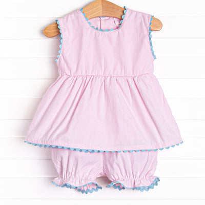 Darcy Bloomer Set, Pink Stripe