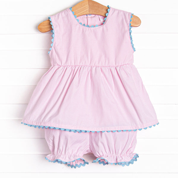Darcy Bloomer Set, Pink Stripe