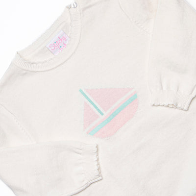 Coastal Comfort Girl Sweater, White