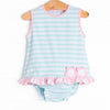 Mint to Be A Wildflower Applique Diaper Set, Mint Stripe