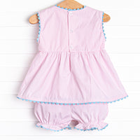 Darcy Bloomer Set, Pink Stripe