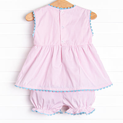 Darcy Bloomer Set, Pink Stripe