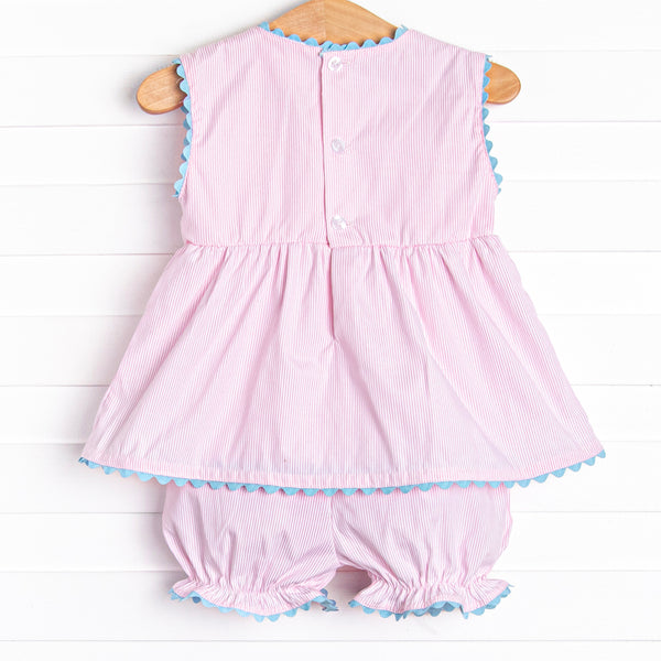 Darcy Bloomer Set, Pink Stripe