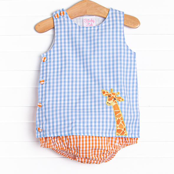 Wildlife Watch Applique Boy Diaper Set, Blue