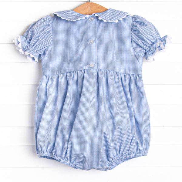 Forever Young Smocked Girl Bubble, Blue Gingham