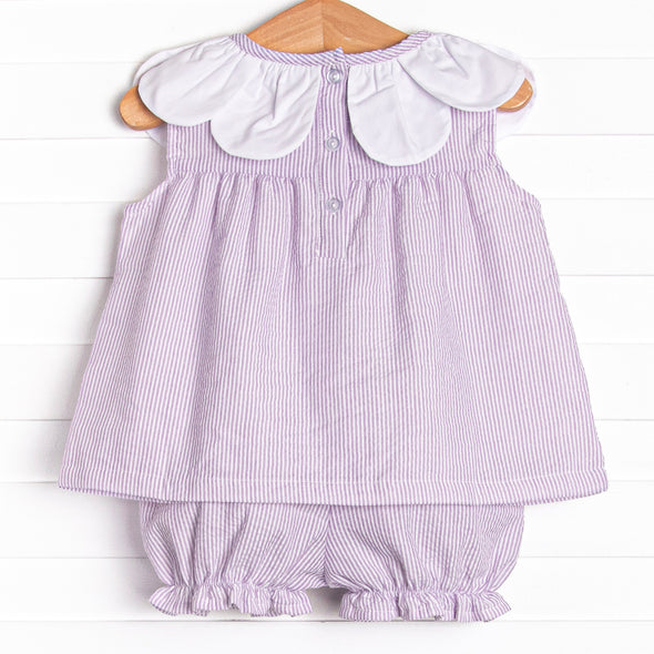Spring Stripes Bloomer Set, Purple