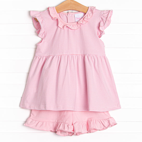 Carlie Short Set, Bubblegum Pink Stripe