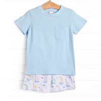 Dock Days Short Set, Blue